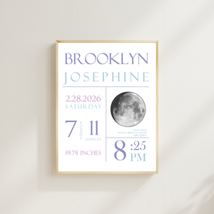 MOONCHILD Custom Framed Birth Artwork – Inspired by Your Birth Moon 🌙